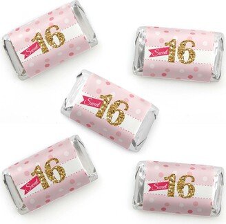 Big Dot Of Happiness Sweet 16 - Mini Candy Bar Wrapper Stickers - 16th Birthday Party Favors - 40 Ct