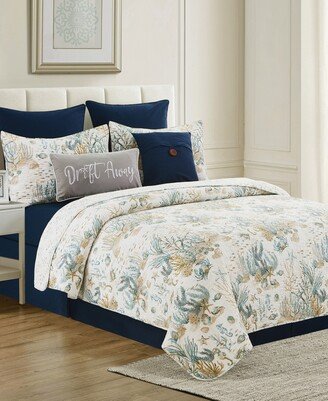 Cerulean Shores Full/Queen Quilt Set, 3 Pieces