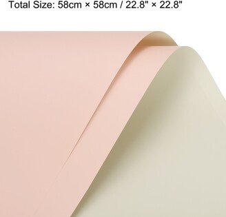 Unique Bargains Double Sided Color Flower Wrapping Paper Milk White+Pink Waterproof 10Pcs - Milk White and Pink