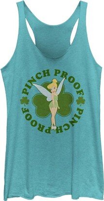 Women' Peter Pan St. Patrick' Day Pinch Proof Tinkerbell Racerback Tank Top - Tahiti Blue - Medium