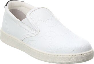 Valentino By Mario Valentino Cristina Monogram Leather Slip-On Sneaker-AB