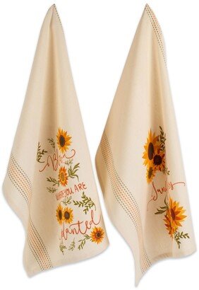 Assorted Sunny Sunflowers Printed Dishtowel Set