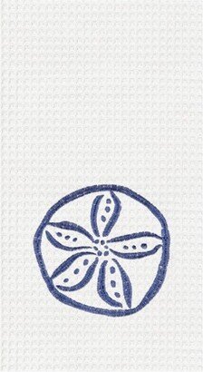 Sand Dollar Embroidered & Waffle Weave Kitchen Towel