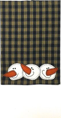 Christmas Kitchen Towel, Tea Snowman Applique, Towel