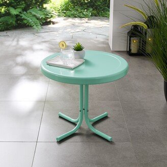 Crosley Furniture Retro Metal Side Table In Aqua