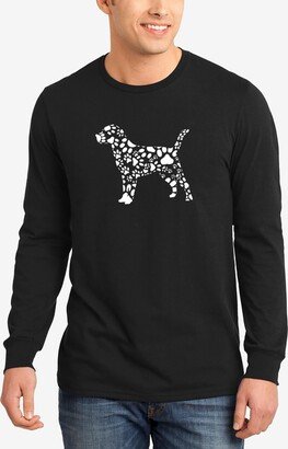 Men's Dog Paw Prints Word Art Long Sleeves T-shirt