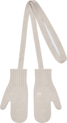 Recycled Cashmere Chunky Mittens — oatmeal S