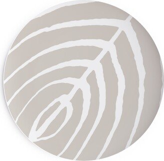 Salad Plates: Leaves - Greige Salad Plate, Beige