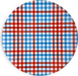 Salad Plates: Americana Gingham - Multi Salad Plate, Blue