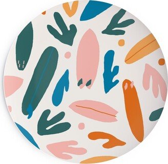 Salad Plates: Surfboards And Palms - Multi Salad Plate, Multicolor