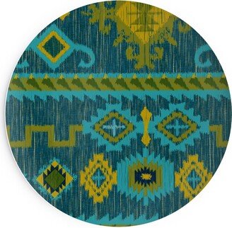 Salad Plates: Kilim - Ocean Tones Salad Plate, Green