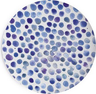 Salad Plates: Watercolor Finger Dots - Blue Salad Plate, Blue