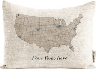 Gift For Grandma Pillow, Personalized Us Map Birthday, Grandpa Nana Handmade Sweet Locations Pillow