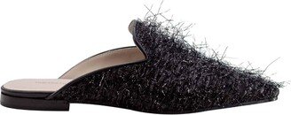 Textured-finish Square-toe Mules