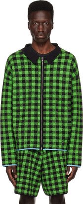 ZANKOV Black & Green Luke Cardigan