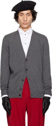 Gray V-Neck Cardigan