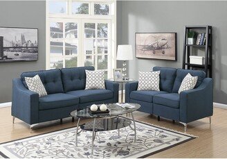 RASOO 2 Piece Living Room Sofa Set & Pillows, Fabric Upholstered, Solid Manufactured Frame, Tufted Back, Durable Legs, Square Arms