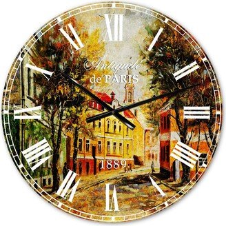 Designart 'Ancient Vitebsk in Autumn' Landscape Large Wall CLock