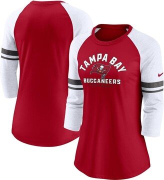 Women's Red Tampa Bay Buccaneers Fashion 3/4-Sleeve Raglan T-shirt