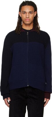 Navy Zip Cardigan