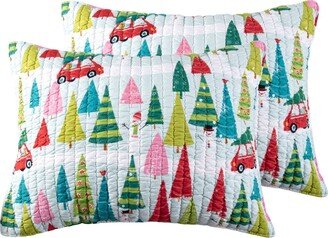 Home Merry Bright Holly Jolly Quilted Sham Pack of 2, King