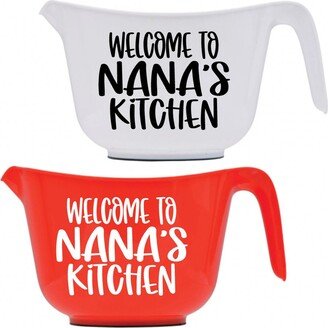 Welcome To Nana's Kitchen, Mother's Day Gift, Personalized Housewarming Custom Plastic Mixing Bowl With Handle & Spout