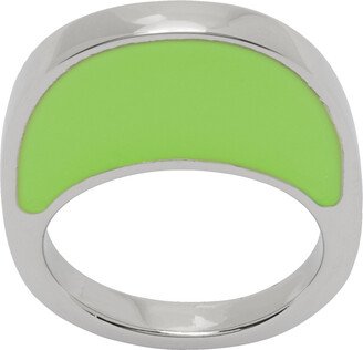 Silver & Green Swipe Ring