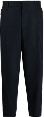 Cropped Tapered-Leg Wool Trousers