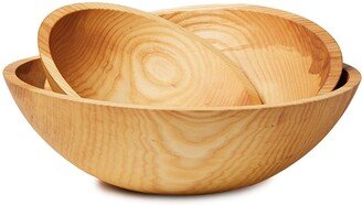 Farmhouse Pottery 17 Crafted Wooden Serving Bowl