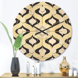 Designart 'Retro Pattern Abstract Design XIV' Mid-Century Modern Wood Wall Clock