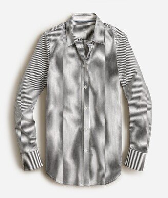 Petite slim-fit stretch cotton poplin shirt in stripe