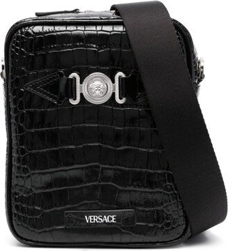 Croc-Embossed Crossbody Bag-AA