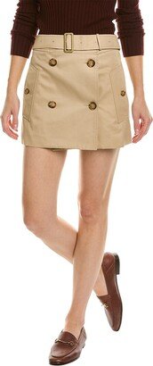 Gabardine Mini Trench Skirt-AA