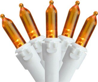 Northlight Set of 100 Orange Led Mini Christmas Lights 4 Spacing - White Wire