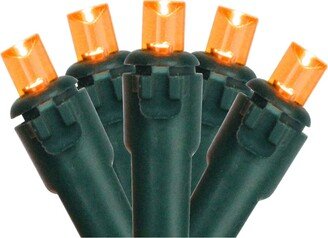 Northlight Set of 50 Orange Led Wide Angle Christmas Lights on Green Wire