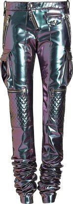 Iridescent Moto Skinny Pants-AA