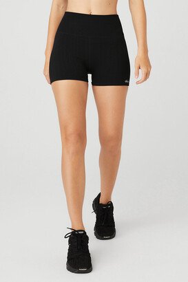 Seamless Cable Knit Hot Short in Black, Size: Large |