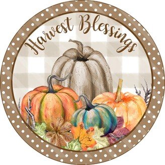 Harvest Blessings Sign - Fall Autumn Wreath Metal