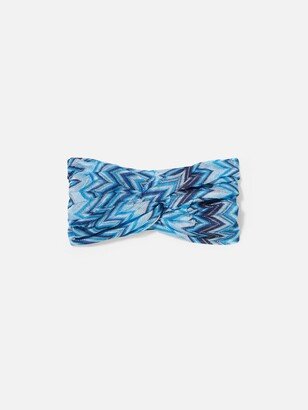 Woman Light Blue Chevron Hairband