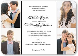 Wedding Invitations: Captivating Elegance Wedding Invitation, White, Matte, Signature Smooth Cardstock, Rounded