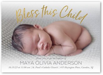 Baptism Invitations: Bless This Child Baptism Invitation, White, 5X7, Standard Smooth Cardstock, Square
