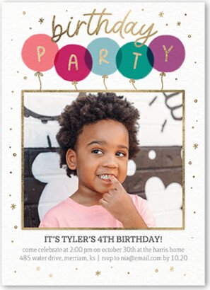 Boy Birthday Invitations: Poppin Party Birthday Invitation, Pink, 5X7, Matte, Signature Smooth Cardstock, Square