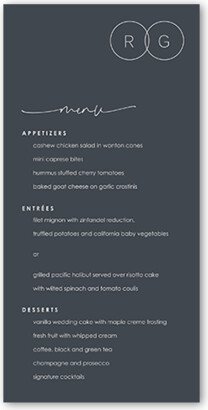 Wedding Menu Cards: Refined Rings Wedding Menu, Gray, 4X8 Flat Menu, Matte, Signature Smooth Cardstock, Square