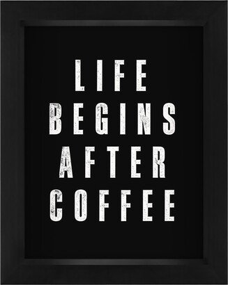 Black Framed Shadow Box Sign Decor 'Life Begins After Coffee' Funny Sayings - 5