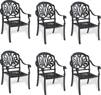 Stacking Patio Dining Armchair with Cushion In Random Colors