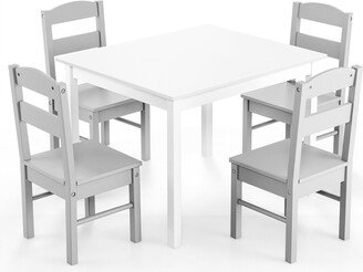 Kids 5 Piece Table & Chair Set Wooden Children Activity - See Details