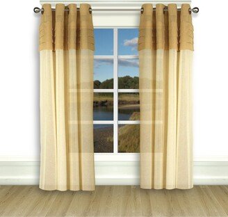 Geneva Pleated 2-Tone Grommet Curtain Panel 52