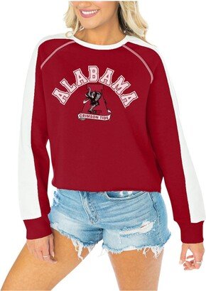 Women's Gameday Couture Crimson Alabama Crimson Tide Blindside RaglanÂ Cropped Pullover Sweatshirt