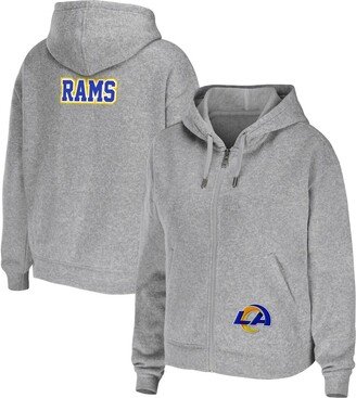 Women's Wear by Erin Andrews Heather Gray Los Angeles Rams Plus Size Full-Zip Hoodie