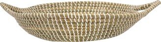 Kira Cord Woven Seagrass Bowl - Natural/White